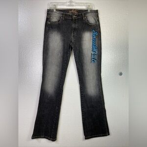 Southpole Jeans  Faded Black Boot Cut Embroidered distressed Y2K HipHop size 13